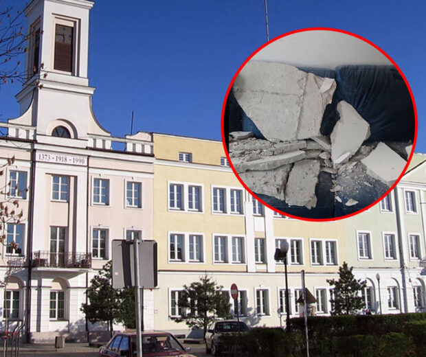 Wiceprezydentka przyszła do pracy i zastała pobojowisko. Sufit runął na biurko